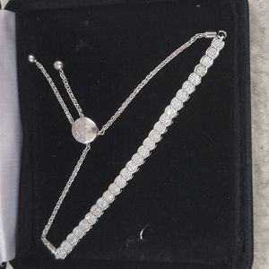 Diamond Bolo Bracelet 1ct 14k white gold